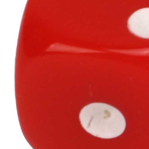 Ensemble de 30 dés rouges légers à coins arrondis avec points blancs 1