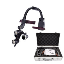 LED Head Lamp 2.5X/3.5X Dental Surgical Magnifier, UltraLight, 420mm, Angle Adjustable, With Filter
