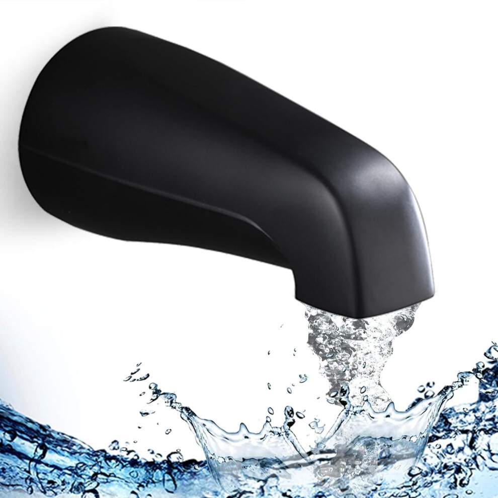 Matte Black Bathtub Spout Without Diverter, Wall Mount Slipon Tub Faucet Spout Rust Resistant 9426802523041