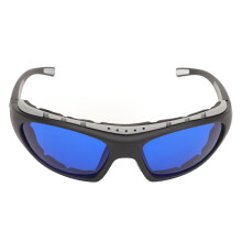 Golfball Finder Brille Graues Gestell Blaue Linsen PC Klar Weitwinkel Leichtgewicht 103g