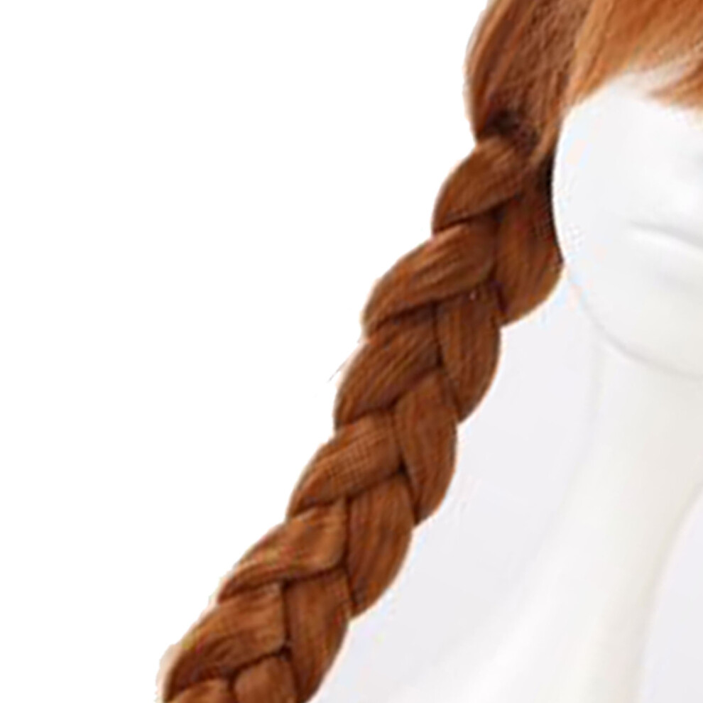 Long Straight Braided Horsetail Brown Wig for Kids Cosplay and Parties