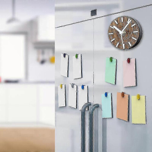 Wall Clock,non Ticking Battery,operated Magnet Refrigerator Kitchen Simple Small Round Sticker 2