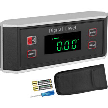 Electronic Protractor, Waterproof Digital Level with Backlight LCD Display for Accurate Readings in Low Light, Angle Finder for Woodworking and