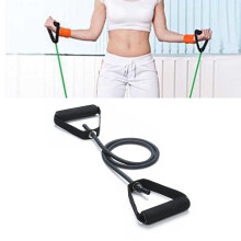 Corda di tensione TPE dritta da 30LB per fitness, nera, 46,5 pollici