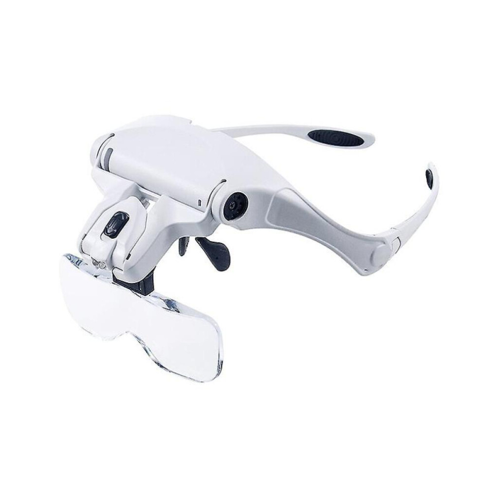 Light Professional Head-Mounted Magnifying Glass, Interchangeable Glasses With Led For Reading And Precision Work, Comfortable Design For Jewelers,