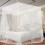 Polyester Fabric Square Mosquito Net, Easy Install Large Decorative Rectangular Shape Insect Shield for Beds, Sheer Mosquito Netting, Breathable 1