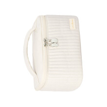 Borsa da viaggio per il trucco di grande capacità, organizer cosmetico multifunzionale con coperchio aperto, custodia portatile in pelle PU