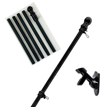 Stylish Flagpole, Adjustable Flag Pole From 1.3 To 4 Feet With Wall Mounting Bracket, Tangle Free Spinning Heavy Duty Metal Pole, Perfect For Outdoor