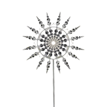 Kinetische Skulptur, Windmühlen-Windspiele aus Metall für die Außenterrassendekoration, doppelte Windbewegung mit reflektierendem visuellen Effekt