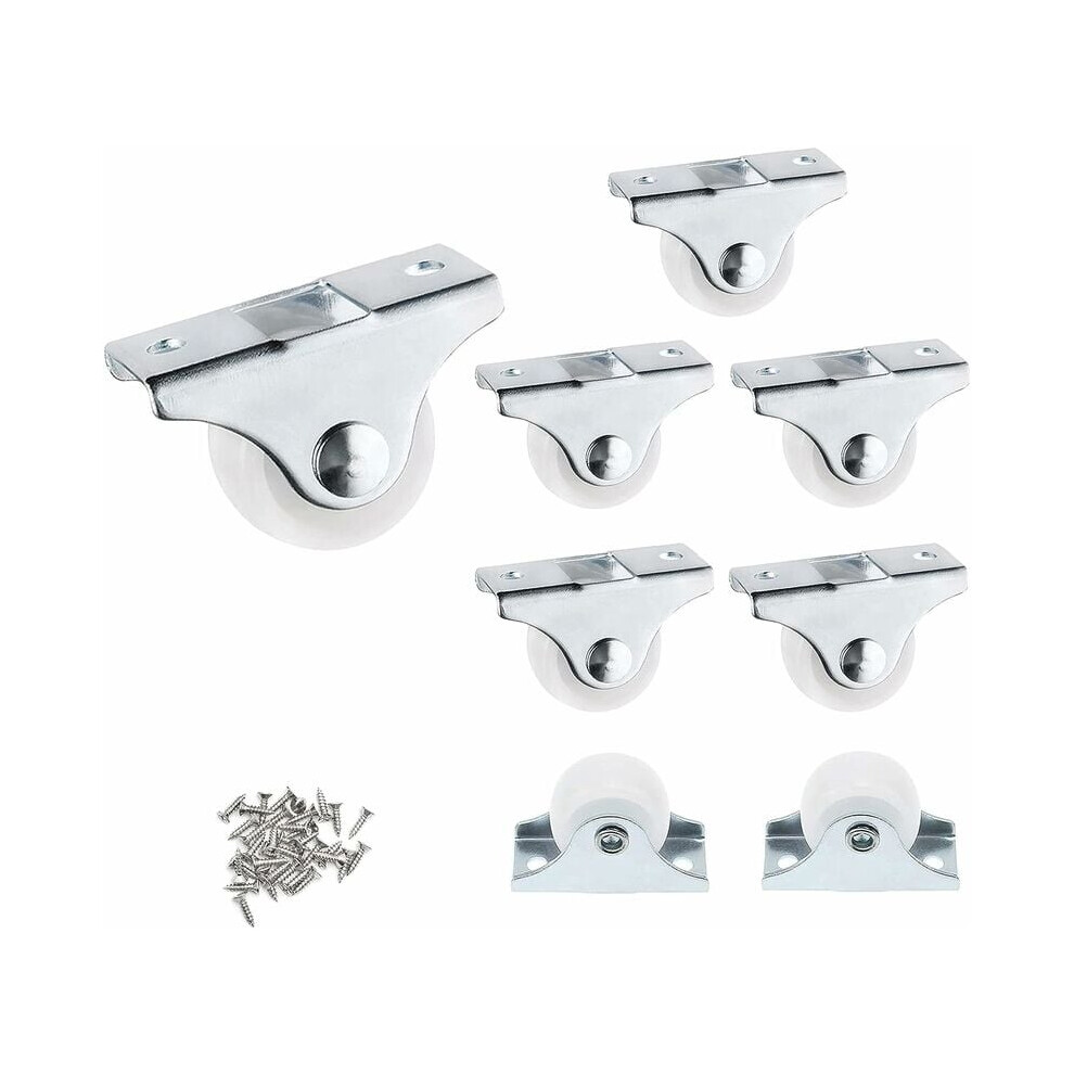 Directional Casters For Small Equipment, Replacement Castor 8 Pieces Fixed Caster Wheels Non Swivel For Furniture Appliances Drawer Equipment 9448196629178