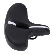 Luxe fietszadel, schokabsorberend PU-lederen zadel met ademende, uitgeholde ventilatiegaten voor ongeëvenaard comfort, universele pasvorm voor alle