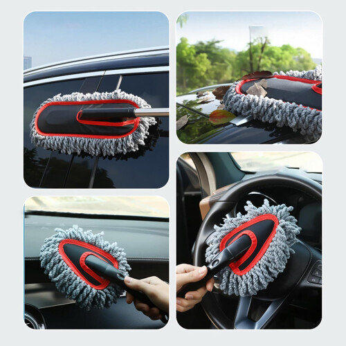 Car Cleaning Brush with NoScratch Microfiber, Extendable Telescopic Handle and Dual Head Duster 2
