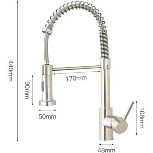 Kitchen Taps Dual Temperature Black Swivel Faucet Spring 1