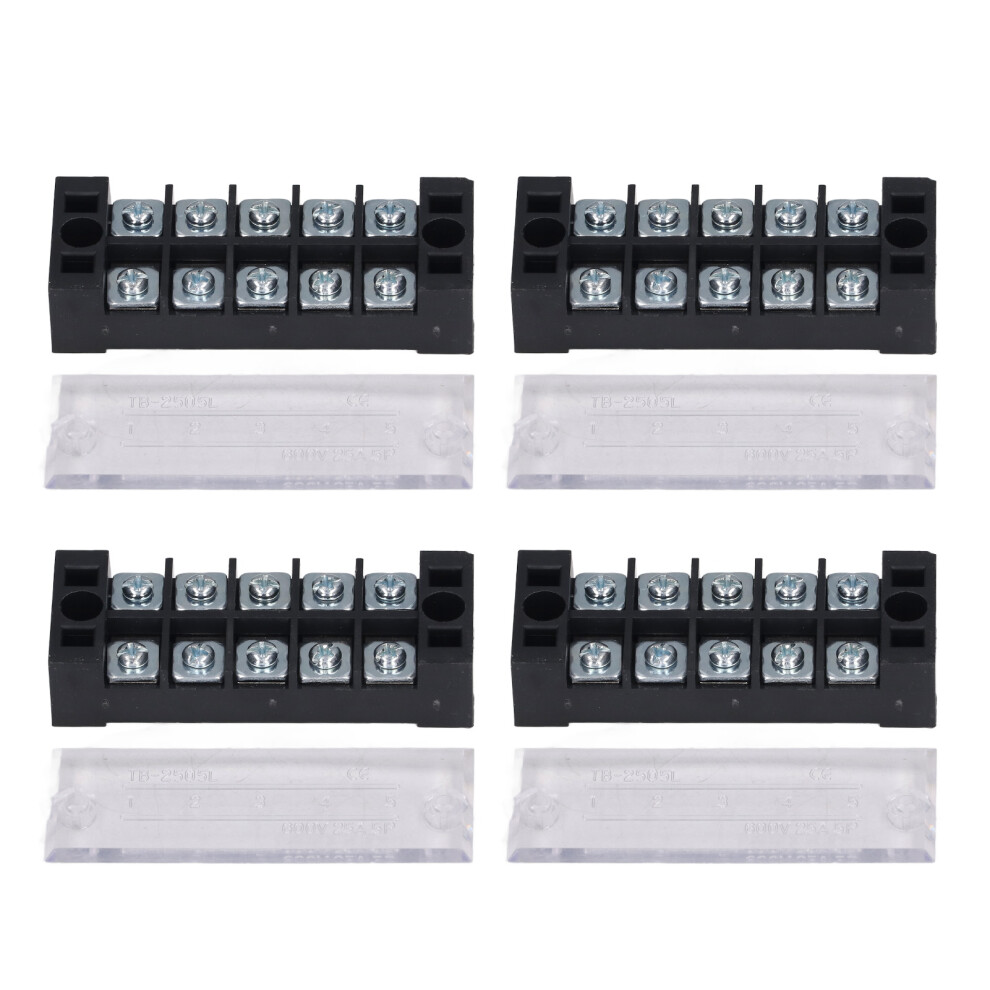4Pcs High Current Wire Barrier Block Terminal Strip, 600V, 25A 8451371636381