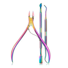 Kit per unghie in acciaio inossidabile durevole da 7 pezzi per una pulizia completa delle unghie