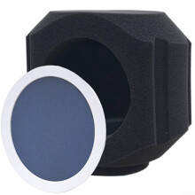 Compact Microphone Isolation Shield TwoTone White And Black Finish Optimized Reflection Control For Audio