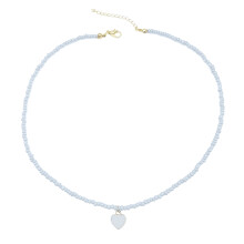 Simple Heart Pendant Necklace Temperament Choker Jewelry-White
