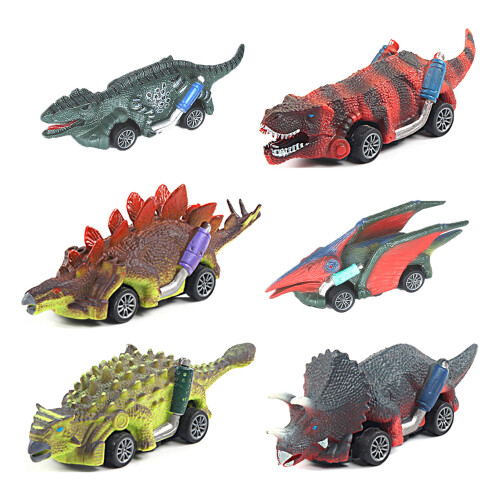 6 Stück Pull-Back-Dinosaurier: T-Rex 14x4x4 cm bunt 1