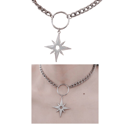 Collier avec pendentif étoile épine pour-boucles d'oreilles 2