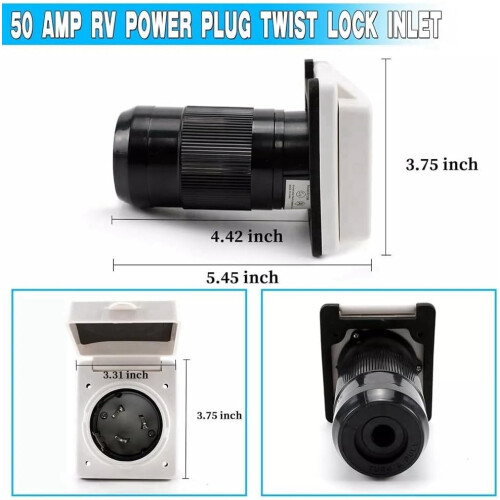 50ARV power inlet socket, 50ARV power cover with rotary lock Ref: 3752 2
