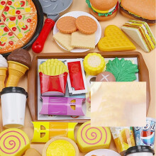 56 Stück bunter Western-Food-Spielzeugset für Kinder, edukatives Kochspiel