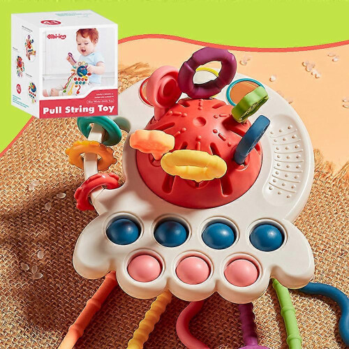 (Red) Interactive Pull Toy Game Desktop Game Toy Birthday Gift Press Toy for Toddler