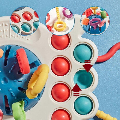 (Red) Interactive Pull Toy Game Desktop Game Toy Birthday Gift Press Toy for Toddler 1