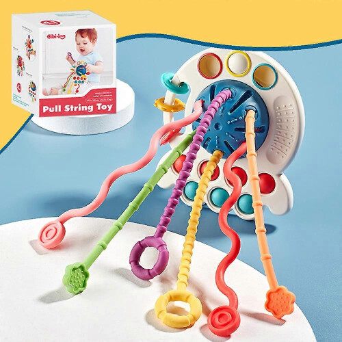 (Blue) Interactive Pull Toy Game Desktop Game Toy Birthday Gift Press Toy for Toddler
