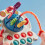 (Blue) Interactive Pull Toy Game Desktop Game Toy Birthday Gift Press Toy for Toddler 5