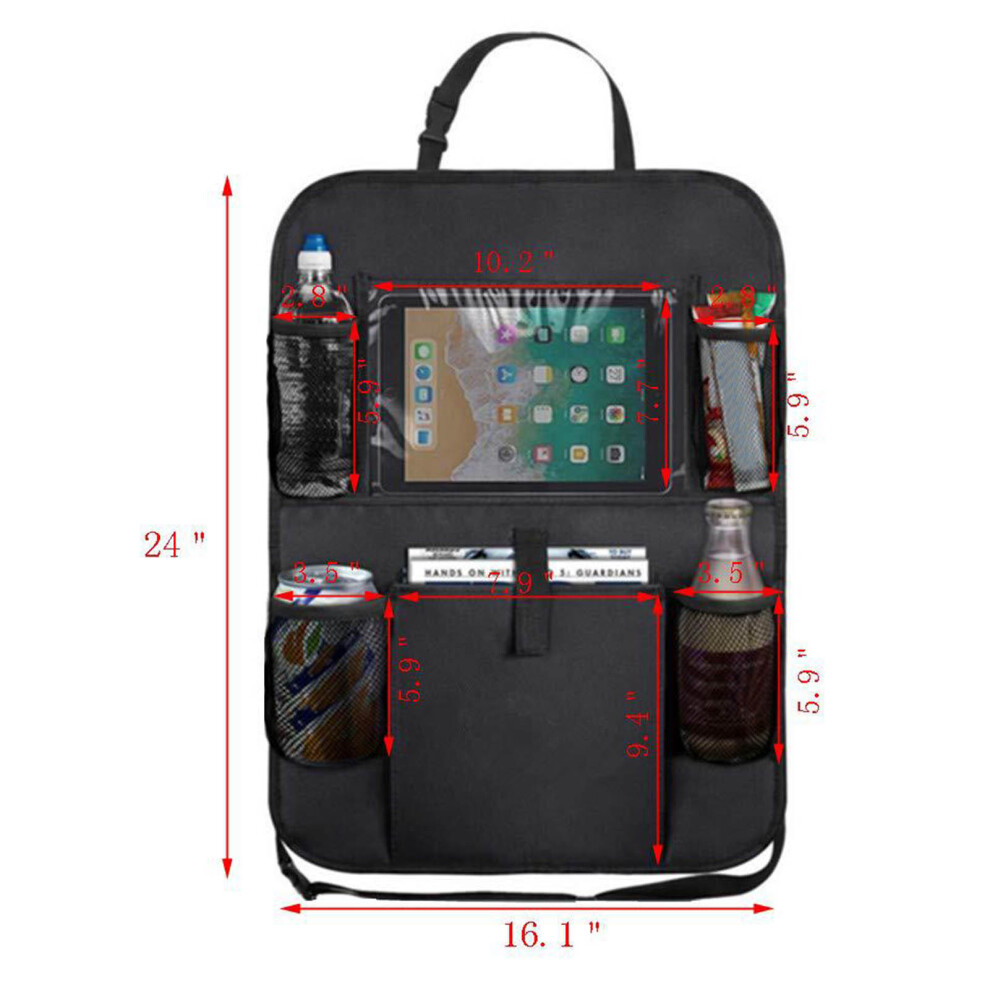 Multi-Pocket Car Backseat Organizer 41X61cm With Tablet Holder 3551371640229
