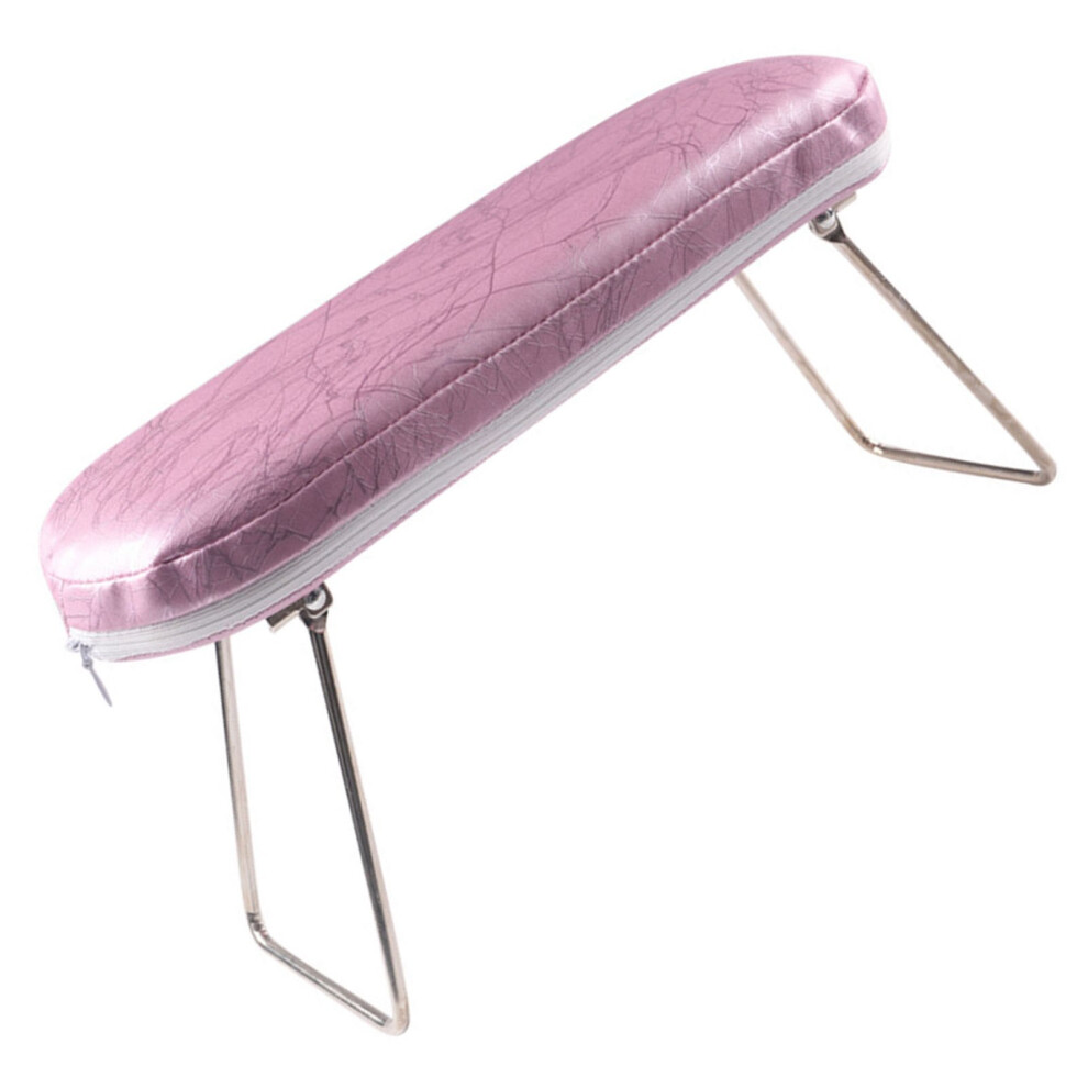 Pink Pu Leather Nail Arm Rest Pillow For Manicure, 16.5Cm
