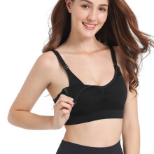 Black XXL Breathable Hands-Free Breast Pump Bra for Nursing