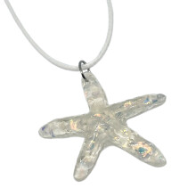 Star Necklace Y2K for Teen Girls Women Pink Starfish-White