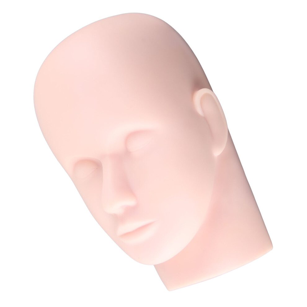 Professional Silicone Lash Mannequin Head for Eyelash Extension Practice, Skin Color, 24.5x15x11cm