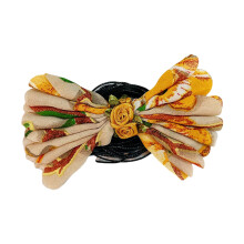 Fabric Flower Necklace for Women Lace Up Choker Clavicle-Yellow