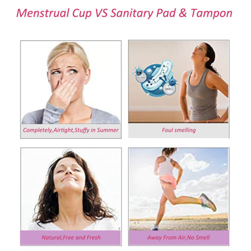 2 Pcs Large Capacity Soft Silicone Menstrual Cups, 8x5cm 2