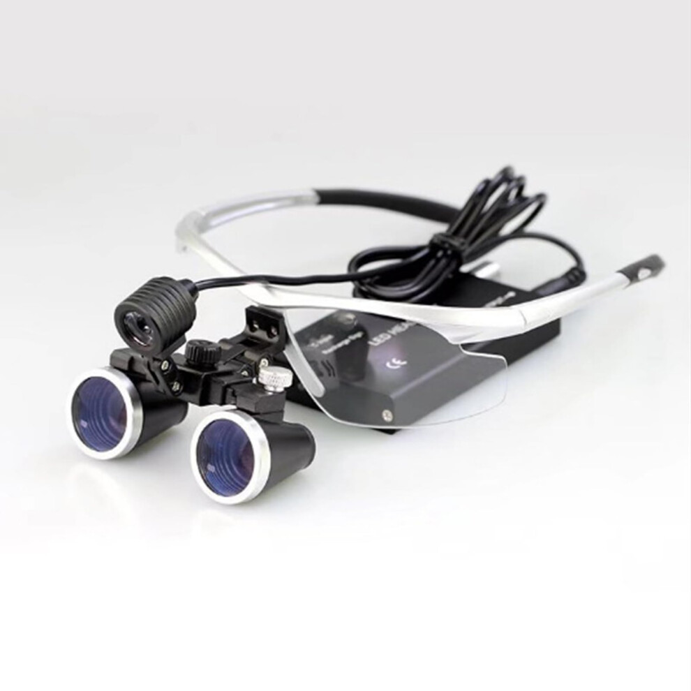 Dental Binocular Loupes 3.5X Magnification, Magnifier Glasses, Frame, For Dentists And Surgeons Silver 9382693779090