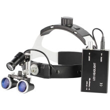 Magnifying Glass Headband Magnifier with 3W LED Light, 2.5X Surgical Loupe for Dental and Medical Use, Leather Headband