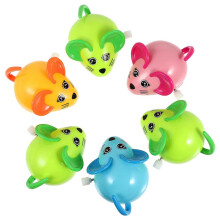 6pcs Wind-up Mouse Toys Funny Plastic Mouse Cartoon Clockwork Toy Birthday Gift for Kids Children (Mixed Color)