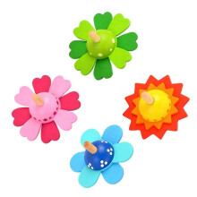 Wooden Spinning Top Toy Handcrafted From Wood for Boys And Girls, Natural Finish Rotating Top