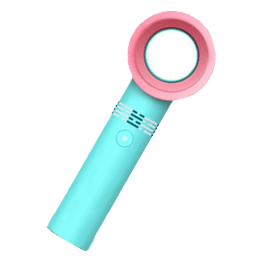 Green Handheld Bladeless Fan Usb Rechargeable 2000Mah 8.3X2.6in