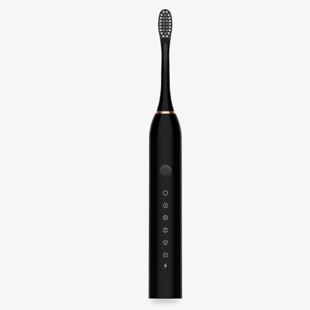 Black 6-Mode Electronic Toothbrush With Smart Vibration Timer