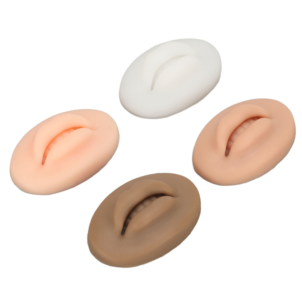 Black Translucent Silicone Lip Models 4 Pcs Soft Flexible 3D Practice Set
