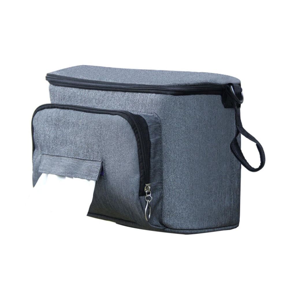 Baby Stroller Organizer With Insulated Cup Holders Grey Caddy, Universal Fit, Large Diaper Storage, Phone, Keys  Toys