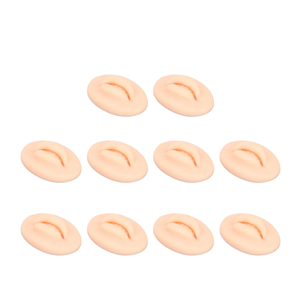 Soft Silicone 3D Fake Lips Open Mouth Design 10PCS Practice Set