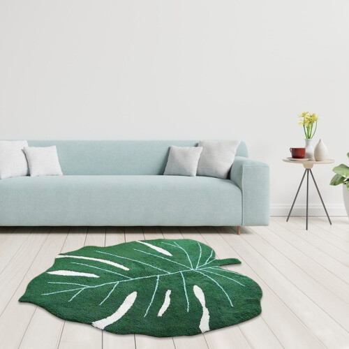 Παιδικό Χαλί Monstera Leaf, Πατάκι Μπάνιου που Πλένεται στο Πλυντήριο με Υπερ-Μαλακή 2