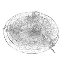 Kitchen Hanging Fruit Basket Organizer, Foldable Design Heavy Duty 3-Tier Wire Storage Rack, Hollow and Breathable Multi-Purpose Basket for