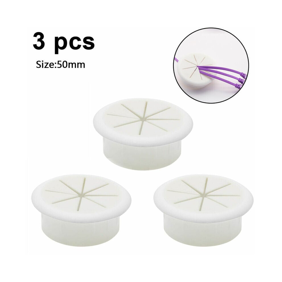 Easy Installation, Flexible Desk Grommet Set For Corrosion Resistance Desks, Cable Cord Hole Cover With Protection For Cables (Set Of 3) 9433291732755