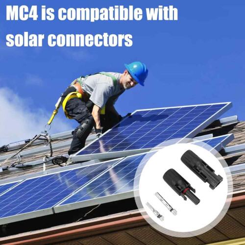 PV System Cables, Easy to Use, High-Efficiency MC4 Solar Connectors with Tool-Free Installation, Includes Dual Spanners for Secure Connection, 2