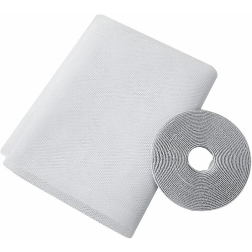 Customizable Window Screen Barrier, White Polyester 152Cm, Magnetic Openings Promote Easy Access